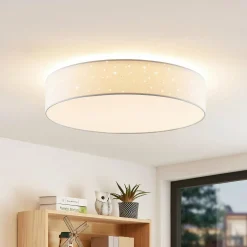 Lindby Ellamina plafonnier LED, 60 cm, blanc| Plafonniers Led|Plafonniers