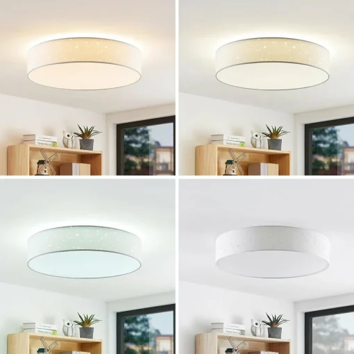Lindby Ellamina plafonnier LED, 60 cm, blanc| Plafonniers Led|Plafonniers