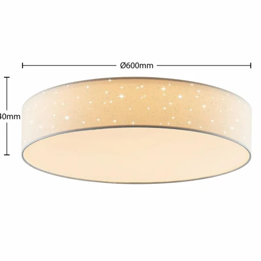 Lindby Ellamina plafonnier LED, 60 cm, blanc| Plafonniers Led|Plafonniers