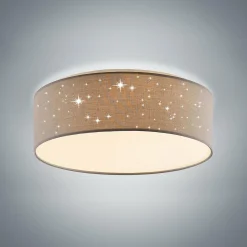 Lindby Ellamina plafonnier LED, 40 cm, gris clair| Plafonniers Led|Plafonniers