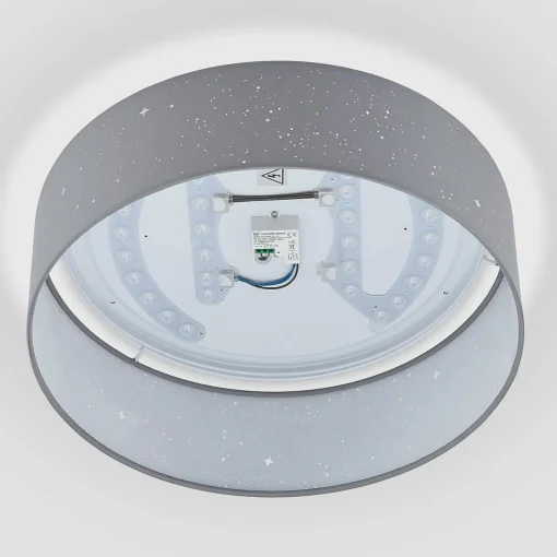 Lindby Ellamina plafonnier LED, 40 cm, gris clair| Plafonniers Led|Plafonniers