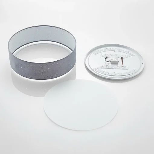 Lindby Ellamina plafonnier LED, 40 cm, gris clair| Plafonniers Led|Plafonniers