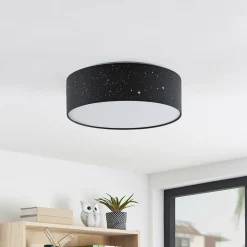 Lindby Ellamina plafonnier LED, 40 cm, noir| Plafonniers Led|Plafonniers