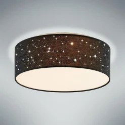 Lindby Ellamina plafonnier LED, 40 cm, noir| Plafonniers Led|Plafonniers