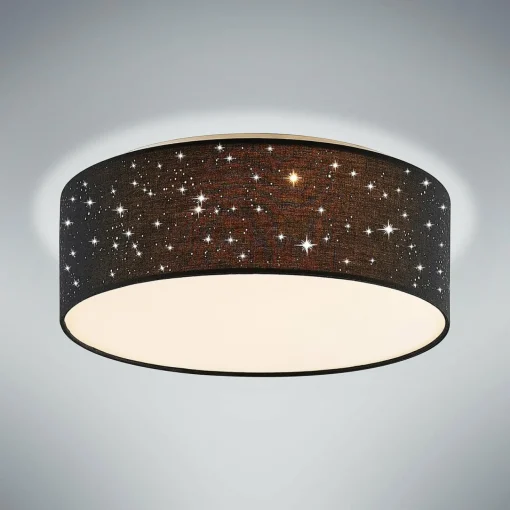 Lindby Ellamina plafonnier LED, 40 cm, noir| Plafonniers Led|Plafonniers