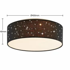 Lindby Ellamina plafonnier LED, 40 cm, noir| Plafonniers Led|Plafonniers