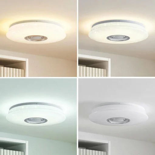 Lindby Elpida Plafonnier LED avec haut-parleur| Plafonniers Led|Plafonniers
