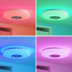 Lindby Elpida Plafonnier LED avec haut-parleur| Plafonniers Led|Plafonniers
