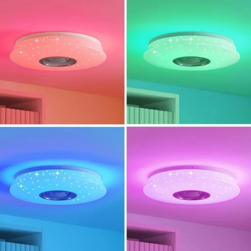 Lindby Elpida Plafonnier LED avec haut-parleur| Plafonniers Led|Plafonniers