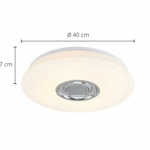 Lindby Elpida Plafonnier LED avec haut-parleur| Plafonniers Led|Plafonniers