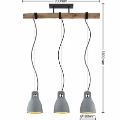 Lindby Esmila suspension avec abat-jour en béton| Suspensions Led|Suspensions