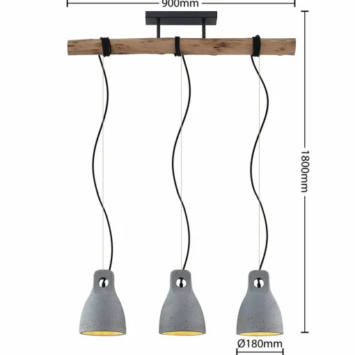 Lindby Esmila suspension avec abat-jour en béton| Suspensions Led|Suspensions