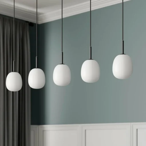 Lindby Etiena suspension à 5 lampes, verre opale| Suspensions Led|Suspensions
