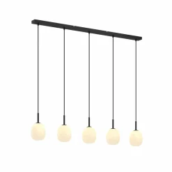 Lindby Etiena suspension à 5 lampes, verre opale| Suspensions Led|Suspensions