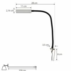 Lindby Flexola liseuse LED, nickel, angulaire, fer, fiche| Luminaires Led D'Intérieur