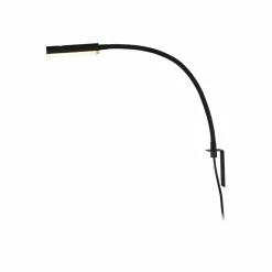 Lindby Flexola liseuse LED, noir, angulaire, fer, fiche| Luminaires Led D'Intérieur