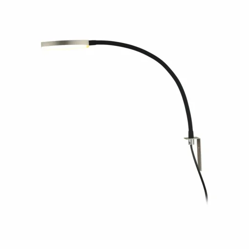 Lindby Flexola Liseuse LED, nickel, rond, fer, fiche| Luminaires Led D'Intérieur
