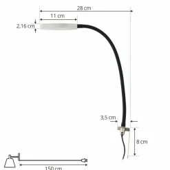 Lindby Flexola Liseuse LED, nickel, rond, fer, fiche| Luminaires Led D'Intérieur