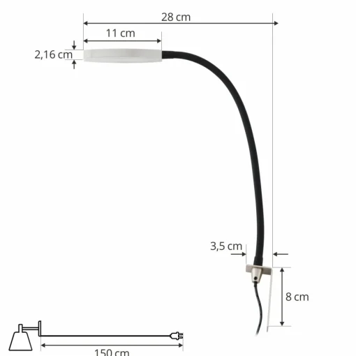 Lindby Flexola Liseuse LED, nickel, rond, fer, fiche| Luminaires Led D'Intérieur
