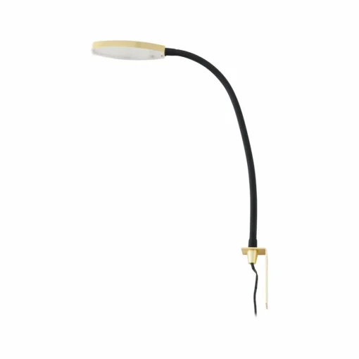 Lindby Flexola liseuse LED, or, rond, fer, fiche| Luminaires Led D'Intérieur