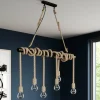 Lindby Hajo suspension à 6 lampes, corde| Suspensions Led|Suspensions