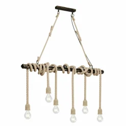 Lindby Hajo suspension à 6 lampes, corde| Suspensions Led|Suspensions