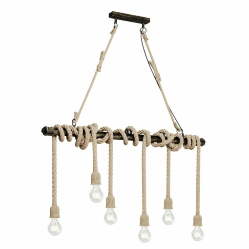 Lindby Hajo suspension à 6 lampes, corde| Suspensions Led|Suspensions