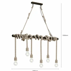 Lindby Hajo suspension à 6 lampes, corde| Suspensions Led|Suspensions