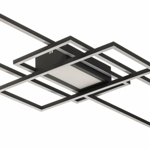 Lindby Ismera Plafonnier LED 3 cadres, anthracite| Plafonniers Led|Plafonniers