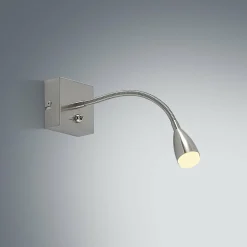 Lindby Jolka liseuse LED, nickel satiné| Appliques Murales Led|Appliques Murales