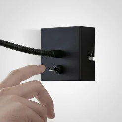 Lindby Jolka liseuse LED, interrupteur, noir mat| Luminaires Led D'Intérieur