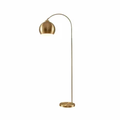 Lindby lampe à arc Moisia, couleur laiton, métal, 148 cm| Lampadaires Led|Lampadaires