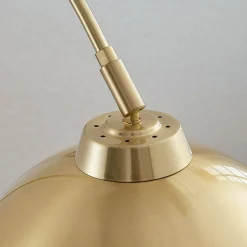 Lindby lampe à arc Moisia, couleur laiton, métal, 148 cm| Lampadaires Led|Lampadaires