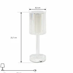 Lindby Lampe de table LED rechargeable Louane, 25,7 cm, USB, RGBW| Lampes À Poser Led|Lampes À Poser Et Lampes De Table