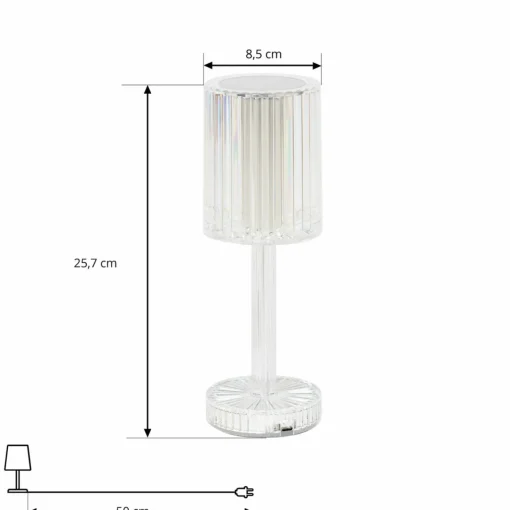 Lindby Lampe de table LED rechargeable Louane, 25,7 cm, USB, RGBW| Lampes À Poser Led|Lampes À Poser Et Lampes De Table