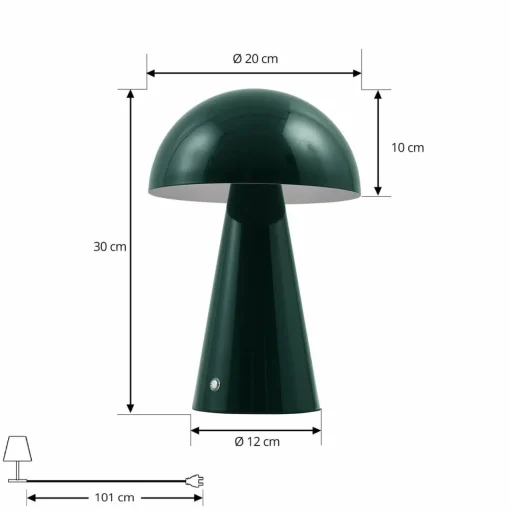 Lindby lampe de table LED rechargeable Nevijo, vert, Ø20 cm, USB,| Lampes À Poser Led|Lampes À Poser Et Lampes De Table