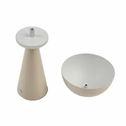 Lindby lampe de table LED rechargeable Nevijo, beige, Ø20cm, USB,| Lampes À Poser Led|Lampes À Poser Et Lampes De Table