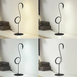 Lindby lampe de table LED Pajaro, 49cm, noir, aluminium, flamant rose| Lampes À Poser Led|Lampes À Poser Et Lampes De Table