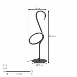 Lindby lampe de table LED Pajaro, 49cm, noir, aluminium, flamant rose| Lampes À Poser Led|Lampes À Poser Et Lampes De Table