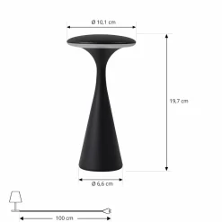 Lindby lampe de table LED rechargeable Evelen, noir, IP54, CCT| Lampes À Poser Led|Lampes À Poser Et Lampes De Table