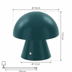 Lindby lampe de table LED rechargeable Nevijo, pétrole, Ø18cm, USB,| Lampes À Poser Led|Lampes À Poser Et Lampes De Table