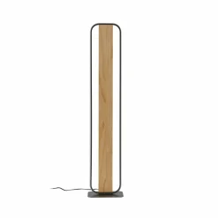Lindby lampe sur pied LED Romilda, gris, bois, hauteur 122 cm| Lampadaires Led|Lampadaires