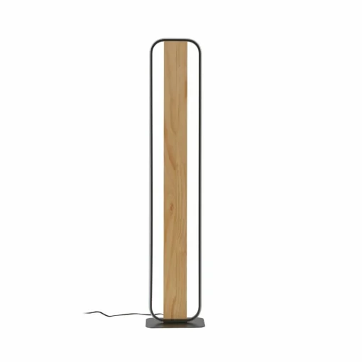 Lindby lampe sur pied LED Romilda, gris, bois, hauteur 122 cm| Lampadaires Led|Lampadaires