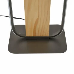 Lindby lampe sur pied LED Romilda, gris, bois, hauteur 122 cm| Lampadaires Led|Lampadaires