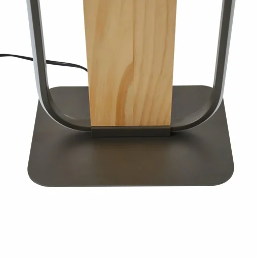 Lindby lampe sur pied LED Romilda, gris, bois, hauteur 122 cm| Lampadaires Led|Lampadaires