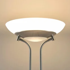 Lindby lampe sur pied LED Yveta, couleur nickel, métal, intensité variable| Lampadaires Led|Lampadaires