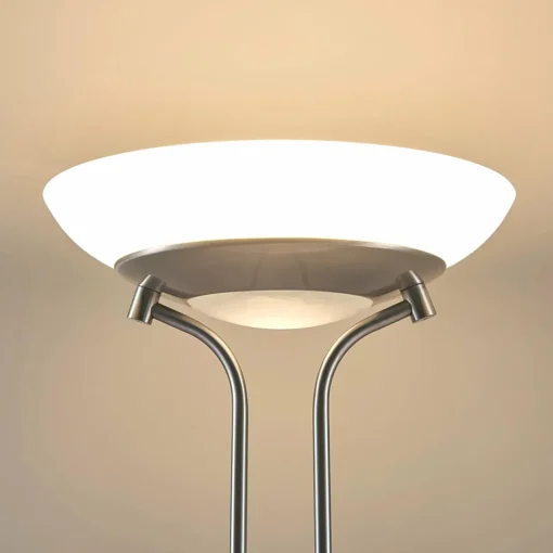 Lindby lampe sur pied LED Yveta, couleur nickel, métal, intensité variable| Lampadaires Led|Lampadaires