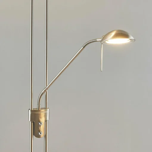 Lindby lampe sur pied LED Yveta, couleur nickel, métal, intensité variable| Lampadaires Led|Lampadaires