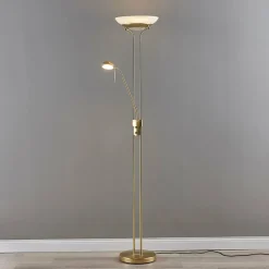 Lindby lampe sur pied LED Yveta, couleur laiton, métal, intensité variable| Lampadaires Led|Lampadaires