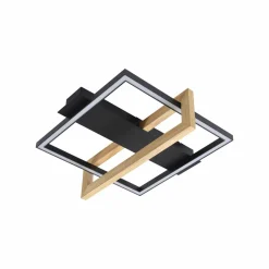 Lindby LED plafonnier Holamu, 40 cm, bois| Plafonniers Led|Plafonniers